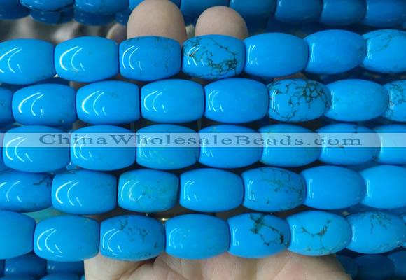 WBBS10 15 inches 12*16mm rice howlite turquoise gemstone beads wholesale
