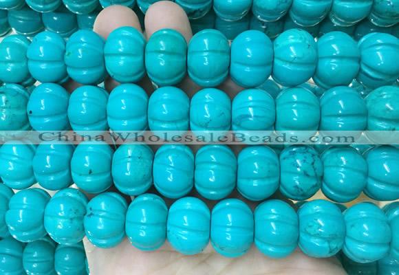 WBBS18 15 inches 13*18mm pumpkin howlite turquoise gemstone beads wholesale