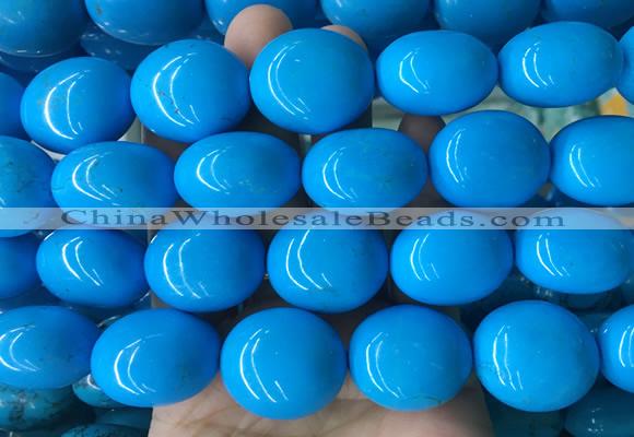 WBBS21 15 inches 23*27mm oval howlite turquoise gemstone beads wholesale
