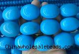 WBBS22 15 inches 27*32mm oval howlite turquoise gemstone beads wholesale