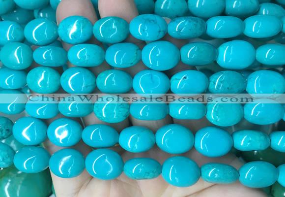 WBBS24 15 inches 11*14mm oval howlite turquoise gemstone beads wholesale
