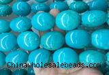 WBBS28 15 inches 23*27mm oval howlite turquoise gemstone beads wholesale