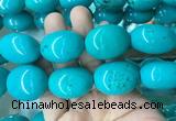 WBBS29 15 inches 25*30mm oval howlite turquoise gemstone beads wholesale