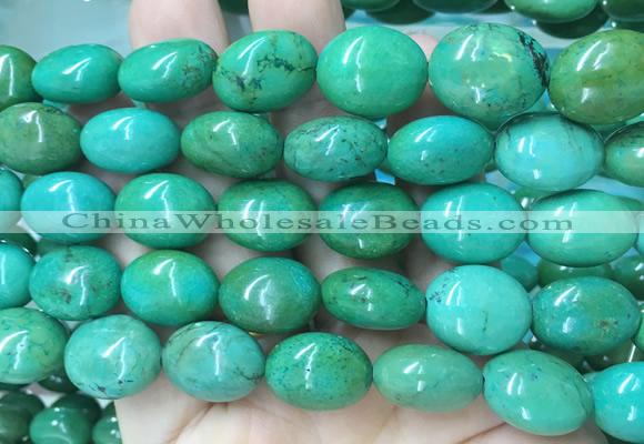WBBS33 15 inches 16*18mm oval howlite turquoise gemstone beads wholesale