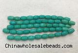 WBBS40 10*14mm carved rice loose howlite turquoise gemstone beads wholesale