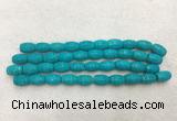 WBBS41 11*15mm carved rice loose howlite turquoise gemstone beads wholesale