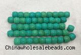 WBBS42 12*13mm carved drum loose howlite turquoise gemstone beads wholesale