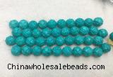 WBBS49 16mm carved round loose howlite turquoise gemstone beads wholesale