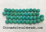 WBBS50 16mm carved round loose howlite turquoise gemstone beads wholesale