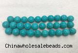 WBBS52 18mm carved round loose howlite turquoise gemstone beads wholesale