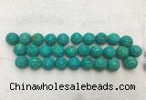 WBBS53 18mm carved round loose howlite turquoise gemstone beads wholesale