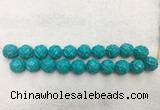 WBBS56 20mm carved round loose howlite turquoise gemstone beads wholesale