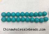 WBBS58 20mm carved round loose howlite turquoise gemstone beads wholesale
