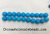 WBBS61 20mm carved round loose howlite turquoise gemstone beads wholesale