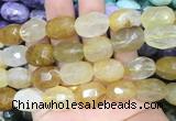 YCBS02 15 inches 12*16mm - 13*18mm faceted nuggets yellow quartz beads